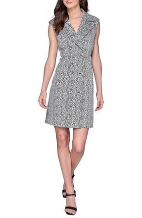 Karl Lagerfeld Abstract Jacquard Sheath Dress in Black/Soft White at Nordstrom Rack, Size 14