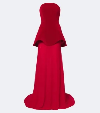 DAVID KOMA Vestido de fiesta con peplum