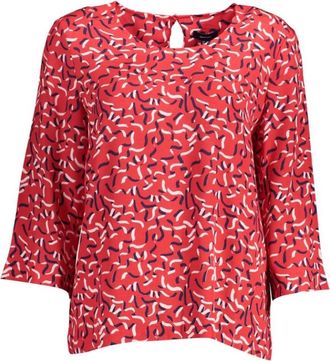 GANT 3/4 Mouw Shirt - Dames - Blouses - Rood - XS - Overhemden