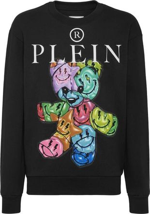 Philipp Plein Sweatshirt Teddy Bear - Heren - Sweatshirts - Zwart - 4XL - Katoen - Hoodies & sweatvesten