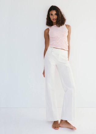 Mango Top avvitato increspato rosa pastello - Donna - XS - MANGO