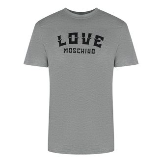 Love Moschino Heren Vet Logo T-Shirt (Grijs)