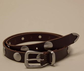 Lucky Brand Leather Belt With Oversized Studds