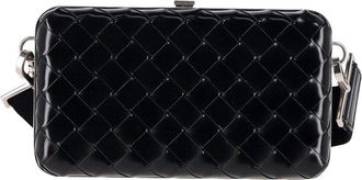 Bottega Veneta Black Leather Intrecciato Weave Clutch Crossbody (Authentic Pre-Loved)