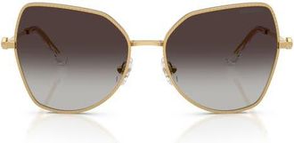 Swarovski 58mm Butterfly Sunglasses in Gold /Gradient Grey at Nordstrom