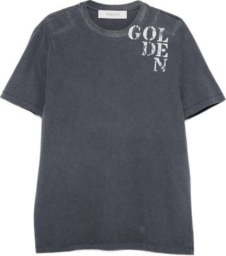 Golden Goose T-shirt in cotone con grafica - Blu