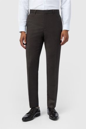 Ted Baker Mens Flat Fronted Slim Fit Suit Trousers in Charcoal Wool - Size 46 Regular