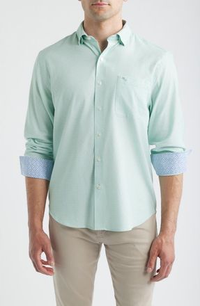 Tommy Bahama Sarasota Stretch Ventura Coast IslandZone Button-Up Shirt in Dusty Jade Green at Nordstrom, Size Xxx-Large