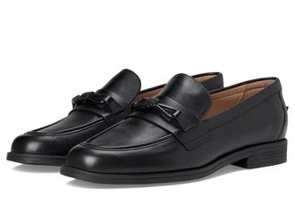 Cole Haan Stassi Bow Loafers Womens Shoes Black Leather : 8.5 B - Medium
