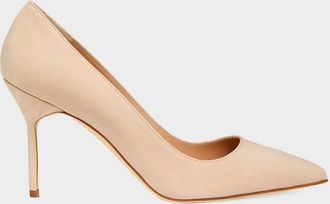 Manolo Blahnik 90mm BB Suede Pointed-Toe Pumps