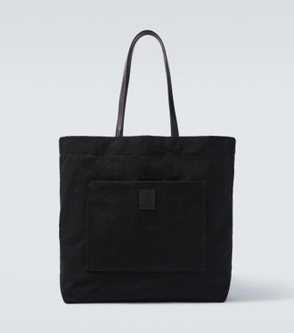 The Row Tori leather-trimmed canvas tote bag