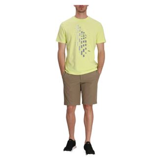 HUGO BOSS Heren T-shirt met geometrisch patroon, stretch, normale pasvorm (Groen)