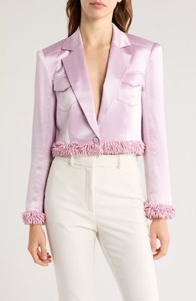 Cinq &agrave; Sept Beaded Satin Blazer in Wisteria at Nordstrom Rack, Size 6
