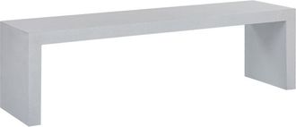 Beliani Beliani - Banco de jardín 3 plazas de cemento reforzado metal blanco 40 x 150 x 40 cm exterior Taranto