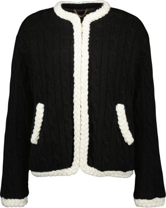 Moschino Zwarte wollen vest- Herfst-Winter 2025 collectie - Dames - Vesten - Zwart - 2XS - Wol - Truien & Vesten
