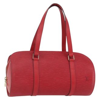 Louis Vuitton Soufflot Handbag Epi Leather Red Leather Handbag (Pre-Owned)