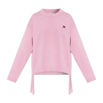 Ganni Round-neck Knitwear, female, Pink, Size: S Turtleneck with Drawstring Sides