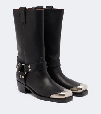 PARIS TEXAS Botas biker Roxy de piel adornadas