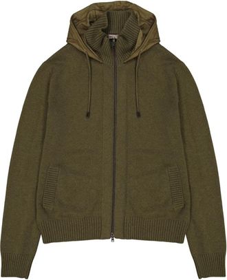 Herno Cashmere Sweater met Rits - Heren - Cashmere truien - Groen - L - Truien & Vesten