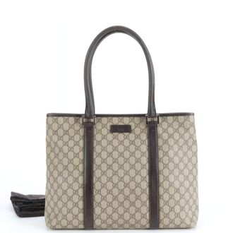 Gucci Brown Leather Coated Canvas Shoulder Bag Tote Bag (Pre-Owned)