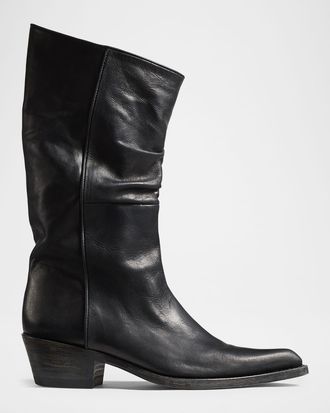 Khaite Clive Calfskin Moto Boots