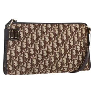 Dior Pre-owned Shoulder Bags, female, Brown, Size: ONE SIZE Pre-owned Canvas Shoulder Bag