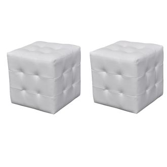 vidaXL Taburetes Cubo Blancos Vidaxl