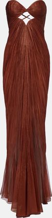 Maria Lucia Hohan Rachel draped silk muslin bustier gown