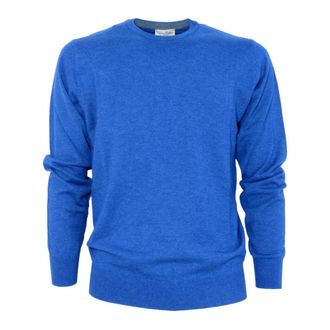 Cashmere Company Round-neck Knitwear, male, Blue, 3XL, Maglia 1512
