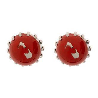 Marni Accessoires, Dames, Rood, ONE Size, Messing Oorbellen