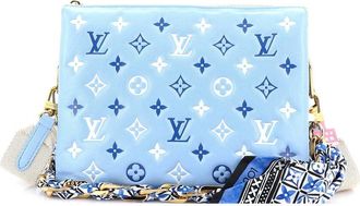Louis Vuitton Blue Monogram Embossed Coussin PM (Authentic Pre-Loved)