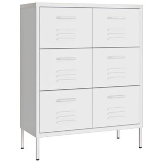 Berkfield Home Drawer Cabinet White 80x35x101.5 cm Steel
