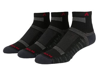 Wigwam Ultra Cool-Lite Quarter, 3-Pack Crew Cut Socks Shoes Onyx : MD (US Mens Shoe 5-9.5 - Womens Shoe 6-10), Tencel/Spandex/Polyester