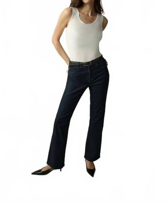 Joseph Ribkoff Brooke Classic Bootcut Stretch Jeans In Dark Denim Blue