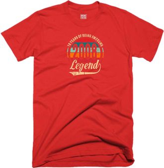 Generic 18th Birthday T Shirt 18 Years of Being Awesome Legend Born in 2007 Funny Joke Gift Tee Top (UK, Alpha, L, Regular, Regular, RED)