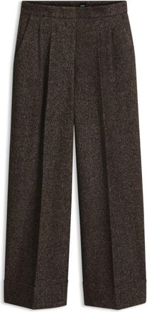 BOSS Wide-leg herringbone pants in a wool blend