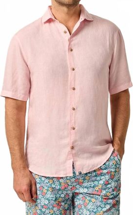 Johnnie-O Gianni Hangin Out Linen Button Down Shirt In Petal