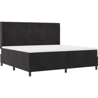 vidaXL Cama Tipo Box Spring Con Cabecera Negro 200 X 200 Cm Terciopelo Vidaxl