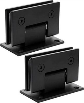 OEM Juego De 2 Bisagras De 90 Grados Para Puertas De Ducha De Cristal, Clips De Acero Inoxidable Negro Para Puertas De Ba&ntilde;o De 8-12 Mm