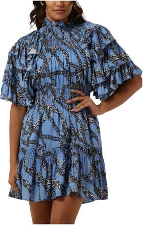 Silvian Heach Mini Jurk - Dames - Korte kleedjes - Blauw - 3XS - Polyester - Kleedjes