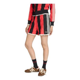 adidas (WMNS) adidas Originals Firebird Open-Knit Crochet Loose Shorts Asia Sizing Black Semi Lucid Red KE0073