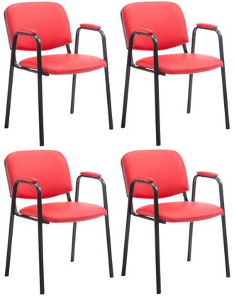 Clp Clp - Set De 4 Sillas Confidente Ken Pro En Polipiel Rojo