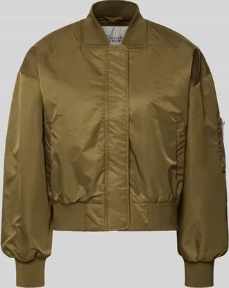 MY ESSENTIAL WARDROBE Regular Fit Bomberjacke mit Stehkragen Modell Helga in Oliv, Gr&ouml;&szlig;e 34
