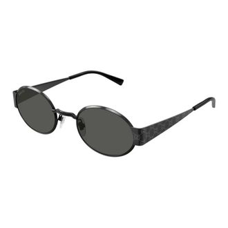 Gucci Ovale Zonnebril - Heren - Zonnebrillen - Grijs - 51 MM - Nylon - Accessoires