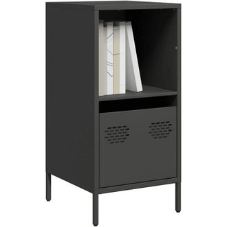 vidaXL Vidaxl - Credenza Nera 35x39x73,5 cm in Acciaio Laminato a Freddo