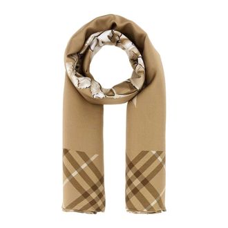 Burberry Winter Scarves, female, Beige, Size: ONE SIZE Horseman SLK SQ Scarf