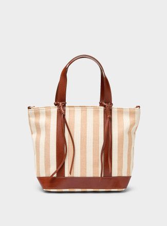 Vanessa Bruno Womens Tasselled striped small tote bag