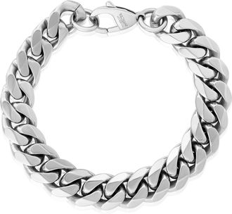 Crucible Jewelry Mens Wide Curb Chain Gold Steel Bracelet