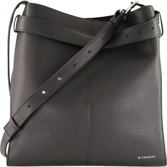 Givenchy Medium Hobo Tas met Riem - Heren - Schoudertassen - Zwart - ONE Size - Leer - Tassen