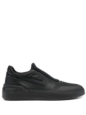 Tod's lo-top leather sneakers - men - Calf Leather/Rubber/Polyester/Fabric - 7 - Black